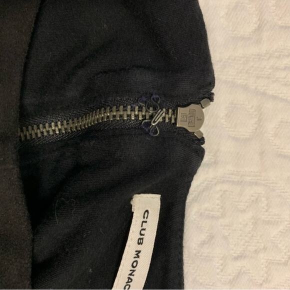 Club Monaco Black Faux Suede Long Sleeve Crop Top - Picture 7 of 12